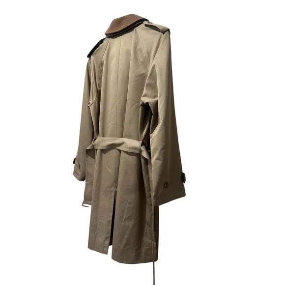 Sanyo Heavy Cotton Trench Coat Womens XS Brown Made in Japan Old Money Luxury - Picture 16 of 16
